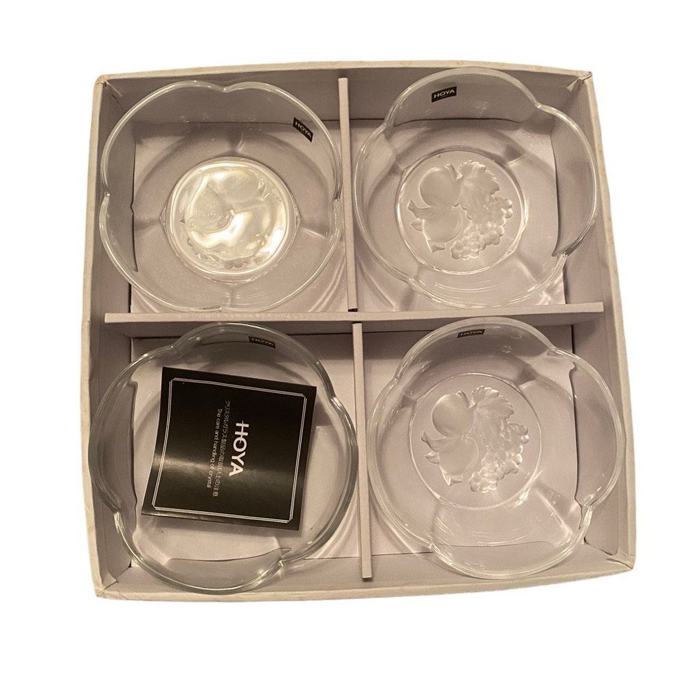 Hoya Japanese Crystal Panama Fruit Bowls Set of 4